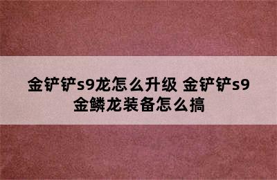 金铲铲s9龙怎么升级 金铲铲s9金鳞龙装备怎么搞